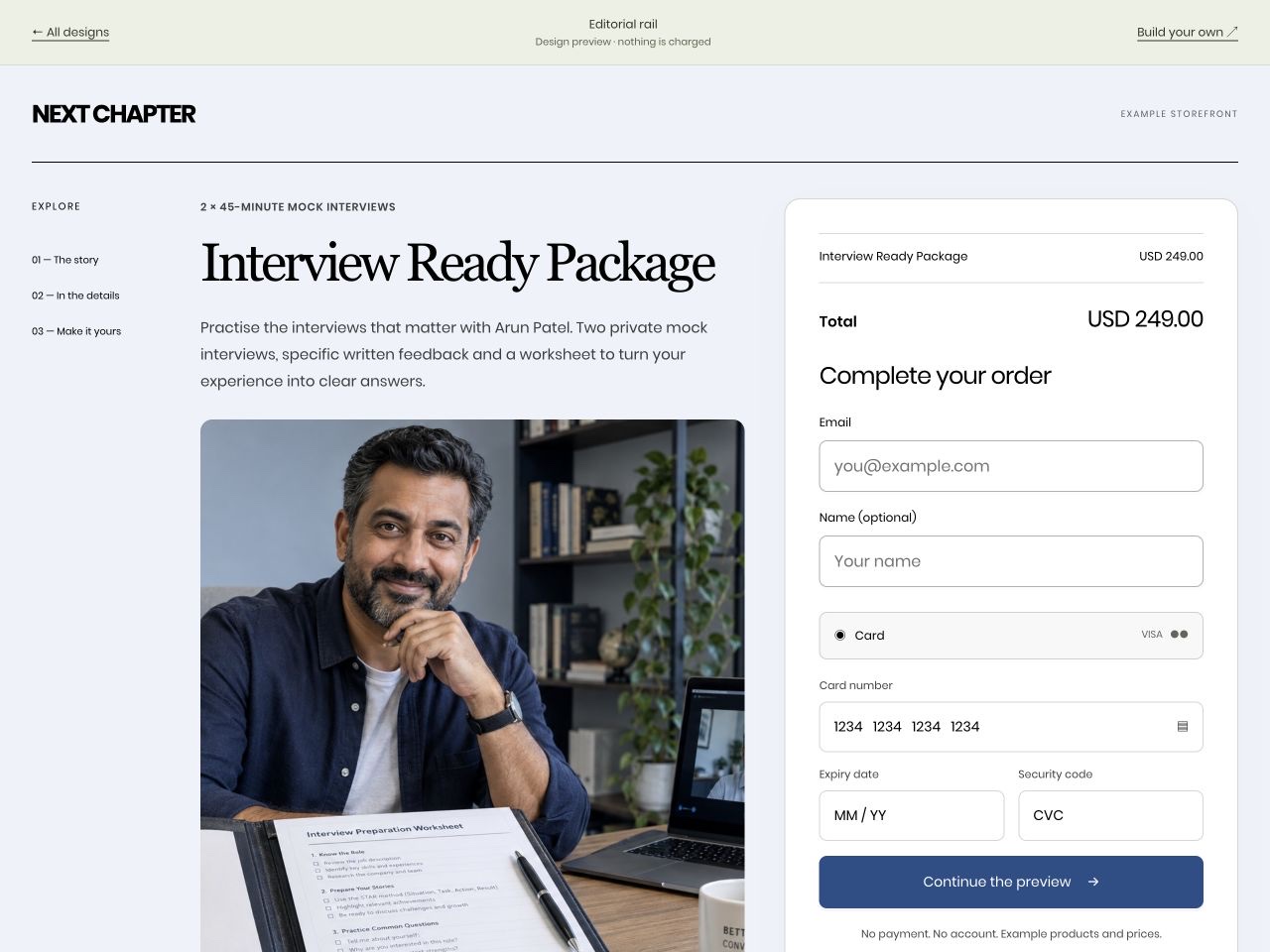 Interview Ready Package checkout
